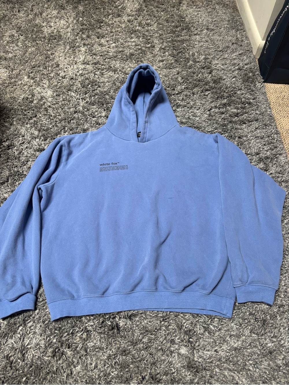 White Fox Oversized Blue Hoodie